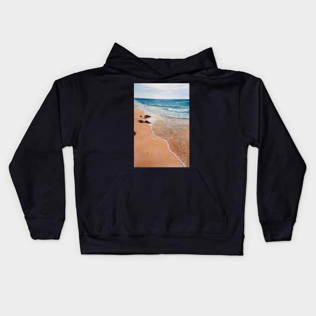 A walk on the beach Kids Hoodie by Chrisprint74